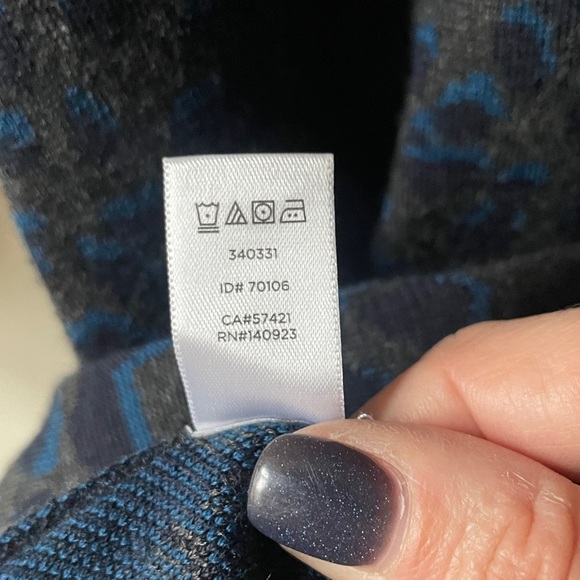 LOFT Grey and Blue Leopard print Sweater Dress - Picture 11 of 12